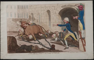 John Bull, Baited by the Dogs of Excise, 1790
